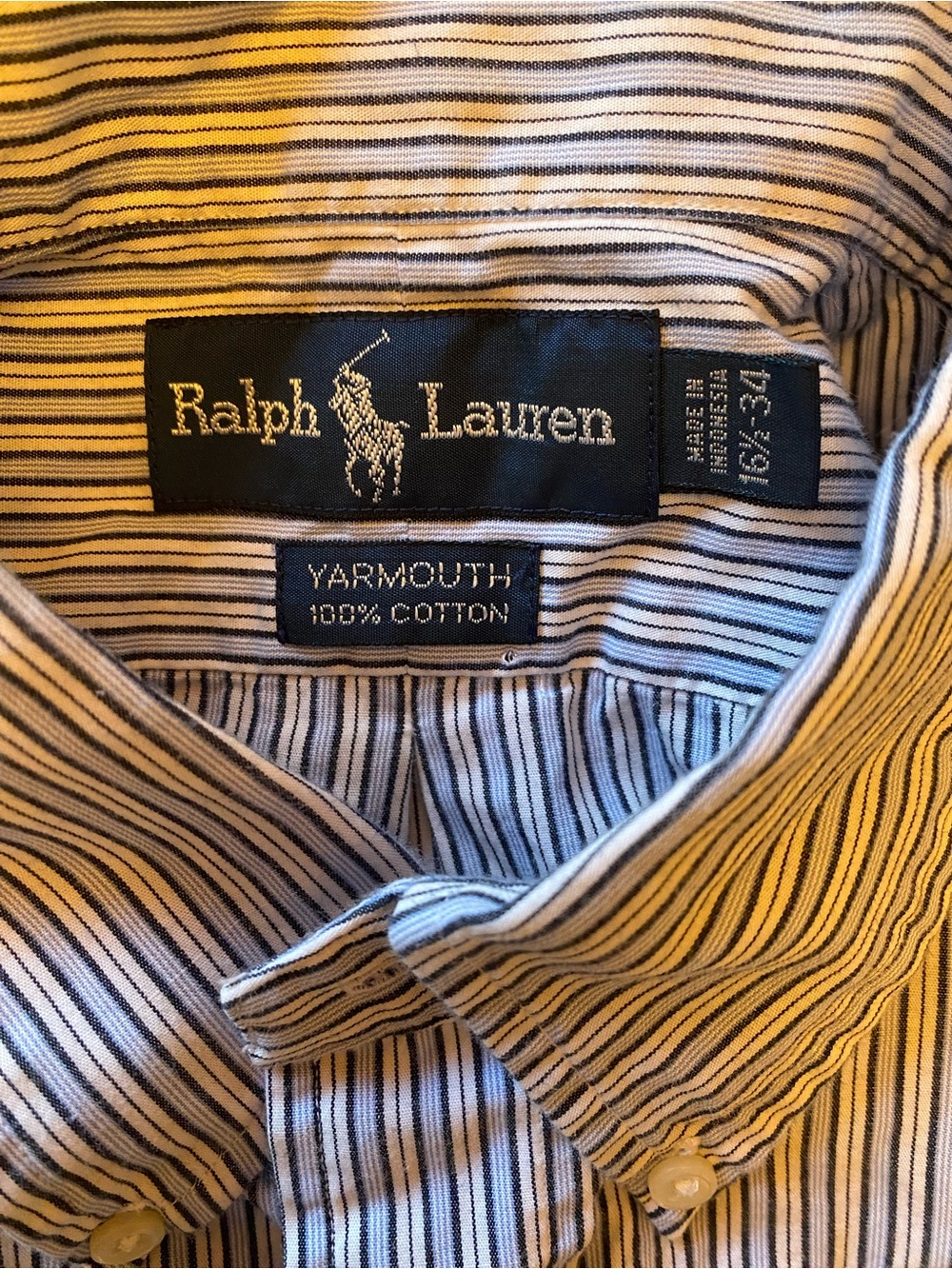 Ralph Lauren Yarmouth Striped Dress Shirt - Navy and White